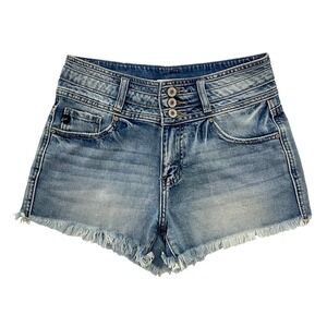 KanCan Jean Shorts Distressed Light Wash High Waist Y2K Style Estilo KC6325M-N